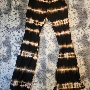 Black brown tie dye flare